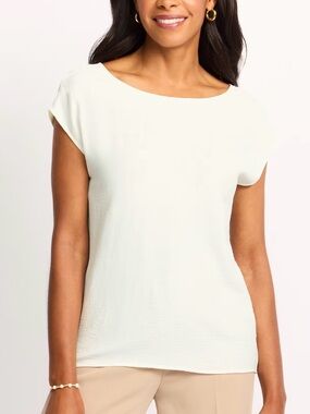 Montgomery Post Cheryl Airette Blouse White Small NWT STITCH FIX